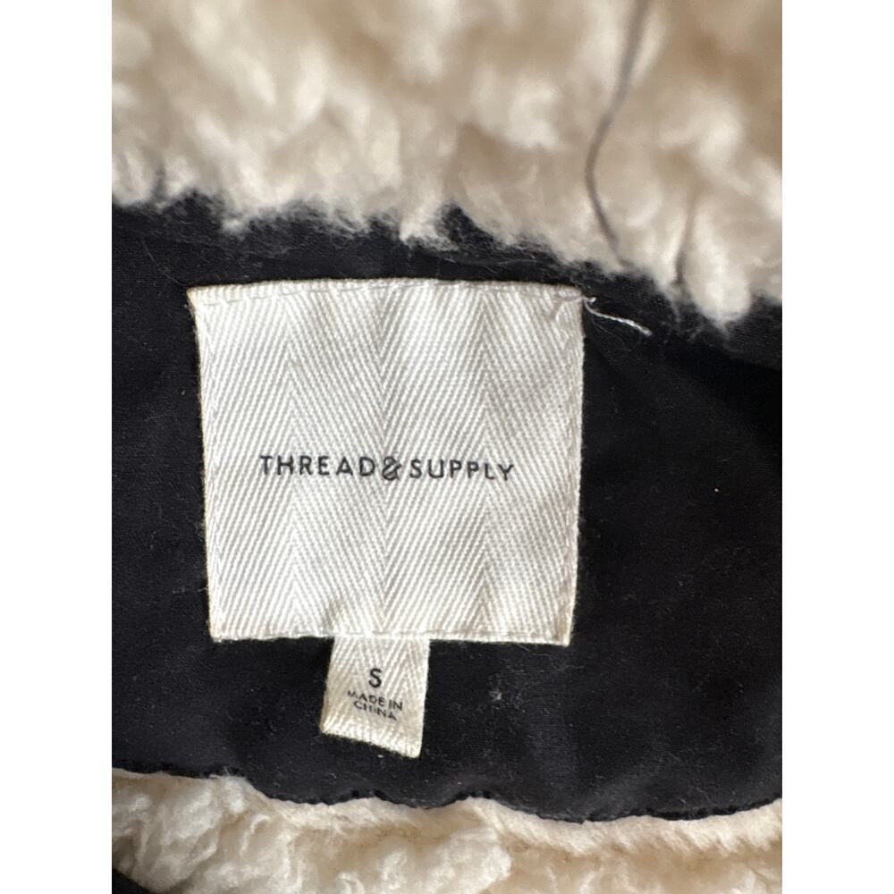 Thread & Supply Sherpa Quarter Zip Fleece Cream S - Picture 2 of 4